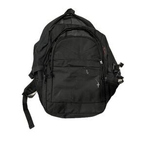 Black No Label 3 Section Laptop Backpack